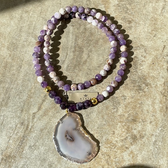 Barse Amethyst and Agate Necklace - Picture 1 of 7